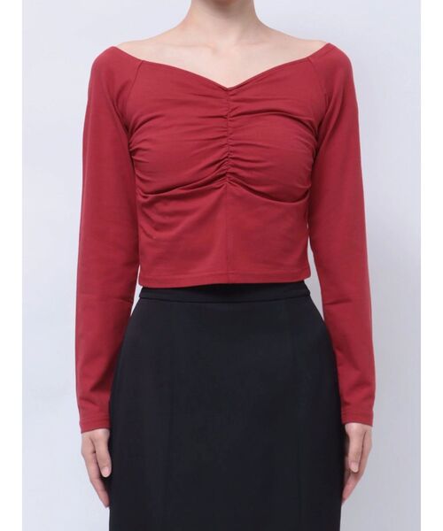 RESEXXY(リゼクシー)の「デコルテギャザーカットトップス(Tシャツ/カットソー・レディース・ホワイト/レッド/ブラック・FREE)」の19枚目の写真