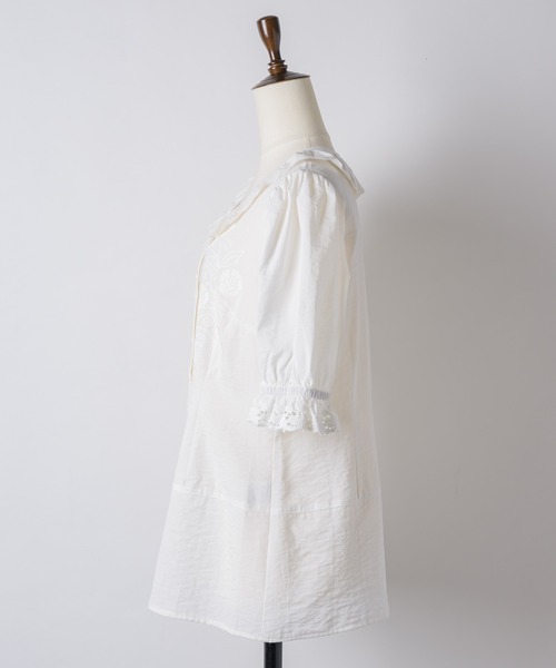 GIUNON(ジウノン)の「embroidery frill puff blouse / エンブロイダリーフリルパフブラウス(シャツ/ブラウス・レディース・ブラック/ホワイト・FREE)」の21枚目の写真