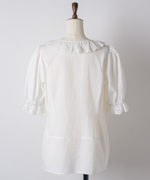 GIUNON(ジウノン)の「embroidery frill puff blouse / エンブロイダリーフリルパフブラウス(シャツ/ブラウス・レディース・ブラック/ホワイト・FREE)」の22枚目の写真