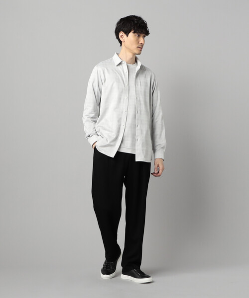 COMME CA MEN（コムサメン）の「和歌山編みイル・プリンチペ ジャージー　レギュラーカラーシャツ（シャツ/ブラウス・メンズ・ブラック/ライトグレー・S/M/L）」の4枚目の写真