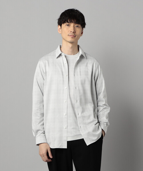 COMME CA MEN（コムサメン）の「和歌山編みイル・プリンチペ ジャージー　レギュラーカラーシャツ（シャツ/ブラウス・メンズ・ブラック/ライトグレー・S/M/L）」の5枚目の写真