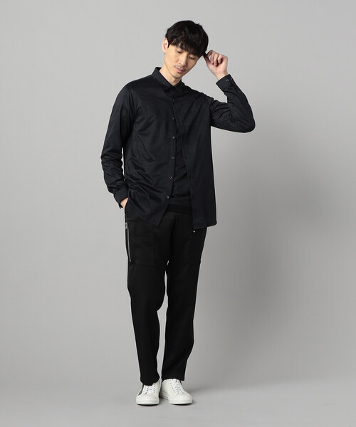 COMME CA MEN（コムサメン）の「和歌山編みイル・プリンチペ ジャージー　レギュラーカラーシャツ（シャツ/ブラウス・メンズ・ブラック/ライトグレー・S/M/L）」の18枚目の写真