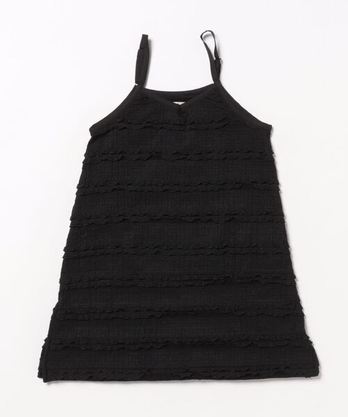 TARKER（ターカー）の「フリルジャガードキャミワンピース（ワンピース・キッズ・ブラック/オフホワイト・90/100/110/120/130/140/150）」の12枚目の写真