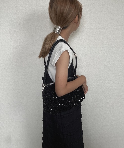 TARKER（ターカー）の「フリルジャガードキャミワンピース（ワンピース・キッズ・ブラック/オフホワイト・90/100/110/120/130/140/150）」の14枚目の写真