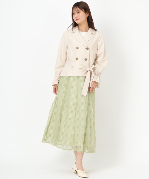 MISCH MASCH(ミッシュマッシュ)の「ショートトレンチジャケット(テーラードジャケット・レディース・ネイビー/ベージュ・S/M)」の21枚目の写真