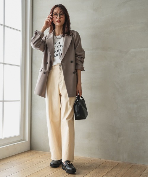 GLOBAL WORK(グローバルワーク)の「リッチクリーンプリントロンT/286046(Tシャツ/カットソー・レディース・スミクロ/グレイッシュベージュ/ホワイト系その他7/ホワイト系その他6/ホワイト系その他5・MEDIUM/SMALL/LARGE)」の7枚目の写真