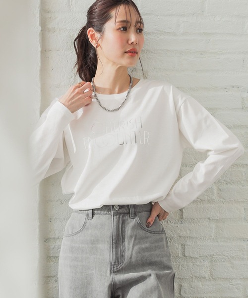 GLOBAL WORK(グローバルワーク)の「リッチクリーンプリントロンT/286046(Tシャツ/カットソー・レディース・スミクロ/グレイッシュベージュ/ホワイト系その他7/ホワイト系その他6/ホワイト系その他5・MEDIUM/SMALL/LARGE)」の17枚目の写真