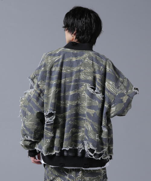 DANKE SCHON（ダンケシェーン）の「DankeSchon/ダンケシェーン/LAYER RIPSTOP CAMO&DENIM MA-1（MA-1・レディース・オリーブ系/グレー・L/M）」の14枚目の写真