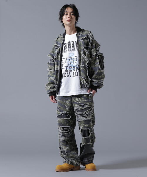 DANKE SCHON（ダンケシェーン）の「DankeSchon/ダンケシェーン/LAYER RIPSTOP CAMO&DENIM MA-1（MA-1・レディース・オリーブ系/グレー・L/M）」の15枚目の写真