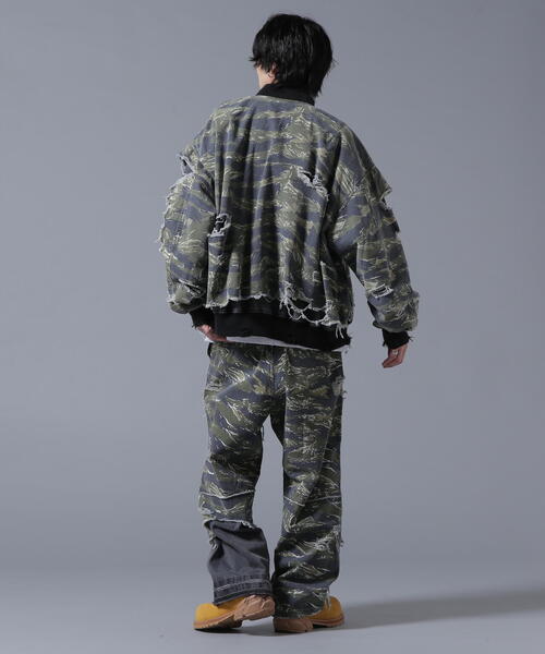 DANKE SCHON（ダンケシェーン）の「DankeSchon/ダンケシェーン/LAYER RIPSTOP CAMO&DENIM MA-1（MA-1・レディース・オリーブ系/グレー・L/M）」の16枚目の写真