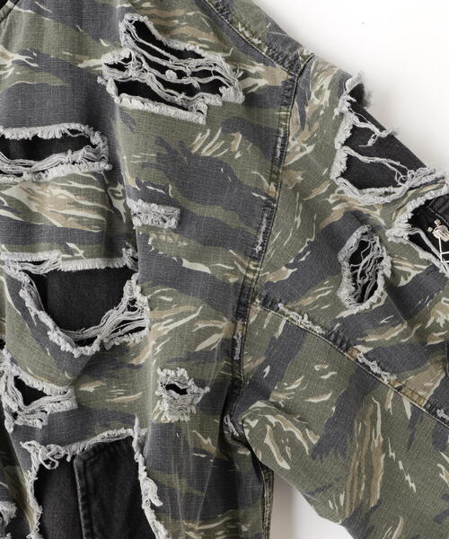 DANKE SCHON（ダンケシェーン）の「DankeSchon/ダンケシェーン/LAYER RIPSTOP CAMO&DENIM MA-1（MA-1・レディース・オリーブ系/グレー・L/M）」の20枚目の写真