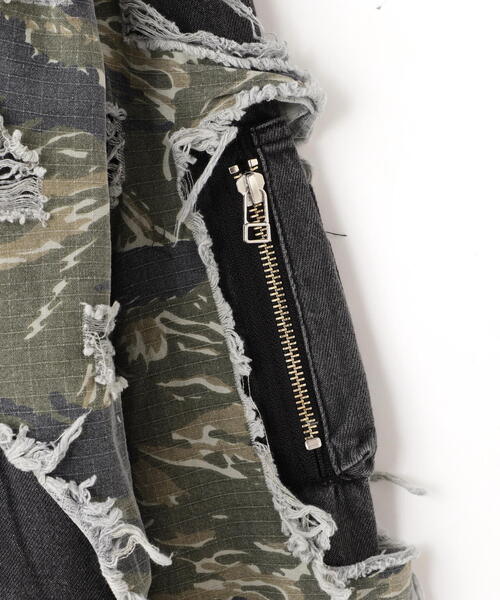 DANKE SCHON（ダンケシェーン）の「DankeSchon/ダンケシェーン/LAYER RIPSTOP CAMO&DENIM MA-1（MA-1・レディース・オリーブ系/グレー・L/M）」の21枚目の写真