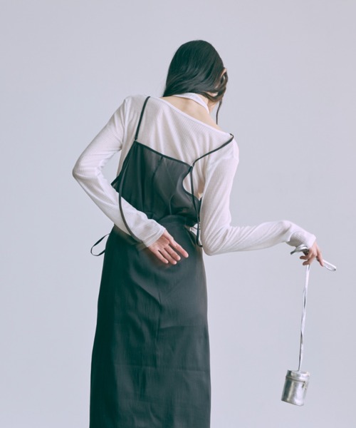 EN NEUME（エンノイム）の「Faux Layer Sheer Ribbed Top（Tシャツ/カットソー・レディース・ブラック/杢グレー/イエロー/ホワイト・FREE）」の16枚目の写真