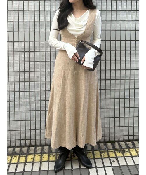 LAGUNAMOON（ラグナムーン）の「メランジジャンパースカート（ジャンパースカート・レディース・グレー/ベージュ/グリーン・SMALL/MEDIUM）」の19枚目の写真