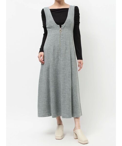 LAGUNAMOON（ラグナムーン）の「メランジジャンパースカート（ジャンパースカート・レディース・グレー/ベージュ/グリーン・SMALL/MEDIUM）」の5枚目の写真