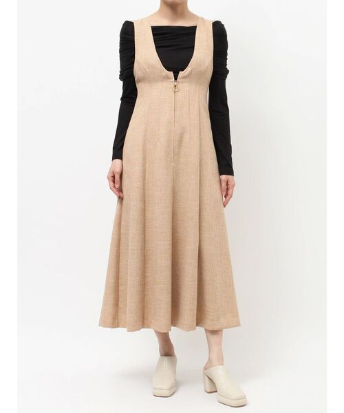 LAGUNAMOON（ラグナムーン）の「メランジジャンパースカート（ジャンパースカート・レディース・グレー/ベージュ/グリーン・SMALL/MEDIUM）」の6枚目の写真