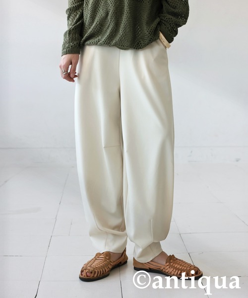 antiqua(アンティカ)の「ポンチカーブパンツ(その他パンツ・レディース・チャコールグレー/アイボリー/ブラック・ONESIZE)」の4枚目の写真