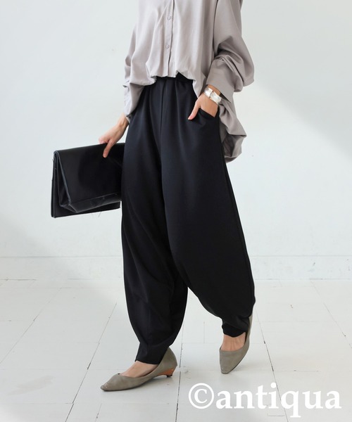 antiqua(アンティカ)の「ポンチカーブパンツ(その他パンツ・レディース・チャコールグレー/アイボリー/ブラック・ONESIZE)」の9枚目の写真