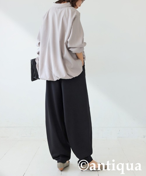 antiqua(アンティカ)の「ポンチカーブパンツ(その他パンツ・レディース・チャコールグレー/アイボリー/ブラック・ONESIZE)」の10枚目の写真
