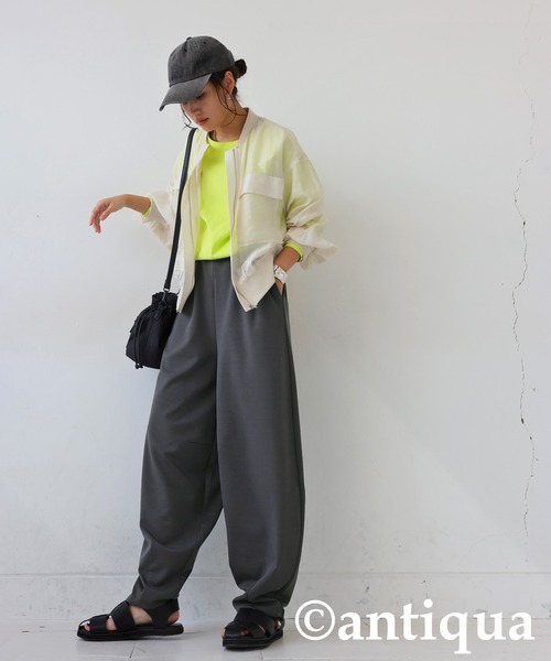 antiqua(アンティカ)の「ポンチカーブパンツ(その他パンツ・レディース・チャコールグレー/アイボリー/ブラック・ONESIZE)」の12枚目の写真