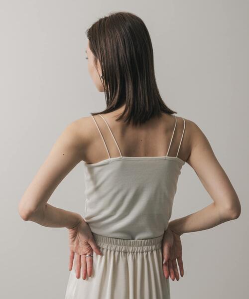 SENSE OF PLACE by URBAN RESEARCH(センスオブプレイスバイアーバンリサーチ)の「『一部WEB限定カラー』ダブルストラップカップツキキャミソール(キャミソール・レディース・ブラック/ライトベージュ/モカ/イエロー/ホワイト/パープル・ONE)」の7枚目の写真