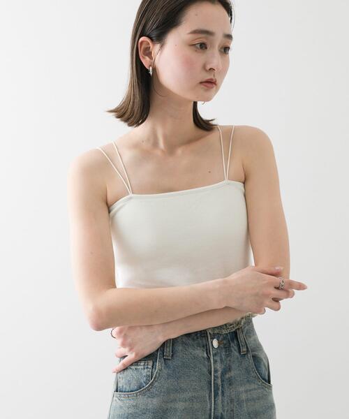 SENSE OF PLACE by URBAN RESEARCH(センスオブプレイスバイアーバンリサーチ)の「『一部WEB限定カラー』ダブルストラップカップツキキャミソール(キャミソール・レディース・ブラック/ライトベージュ/モカ/イエロー/ホワイト/パープル・ONE)」の11枚目の写真