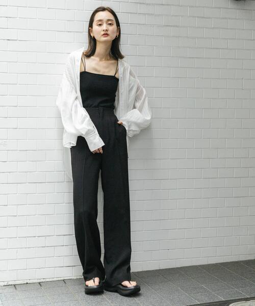 SENSE OF PLACE by URBAN RESEARCH(センスオブプレイスバイアーバンリサーチ)の「『一部WEB限定カラー』ダブルストラップカップツキキャミソール(キャミソール・レディース・ブラック/ライトベージュ/モカ/イエロー/ホワイト/パープル・ONE)」の19枚目の写真