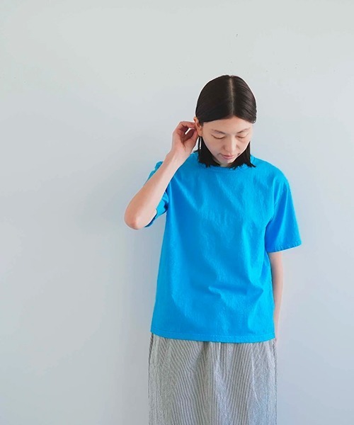 DO Original(ドー オリジナル)の「ガーメントダイショートスリーブTシャツ 7/7(Tシャツ/カットソー・レディース・ライトグレー/ブルーグレー/ブルー/ピンク/サックスブルー/ベージュ・MEDIUM)」の16枚目の写真