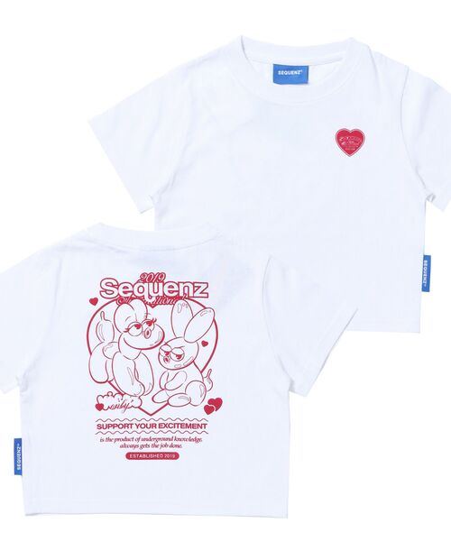 SEQUENZ(シークエンズ)の「【SEQUENZ(シークエンズ)】SQNZ GRAPHIC BABE TEE / Tシャツ 半袖 クルーネック ショート丈 短丈(Tシャツ/カットソー・レディース・ネイビー/ブラウン/サーモンピンク/ホワイト/ブラック系その他/ブラック・FREE)」の2枚目の写真