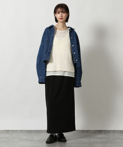 LAKOLE（ラコレ）の「フラッグヤーンニットベスト / 325089（ベスト・レディース・ミント/ブラック/アイボリー・FREE）」の11枚目の写真