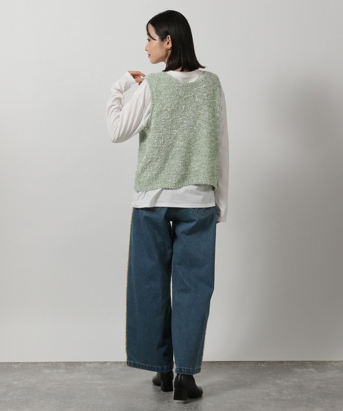 LAKOLE（ラコレ）の「フラッグヤーンニットベスト / 325089（ベスト・レディース・ミント/ブラック/アイボリー・FREE）」の17枚目の写真