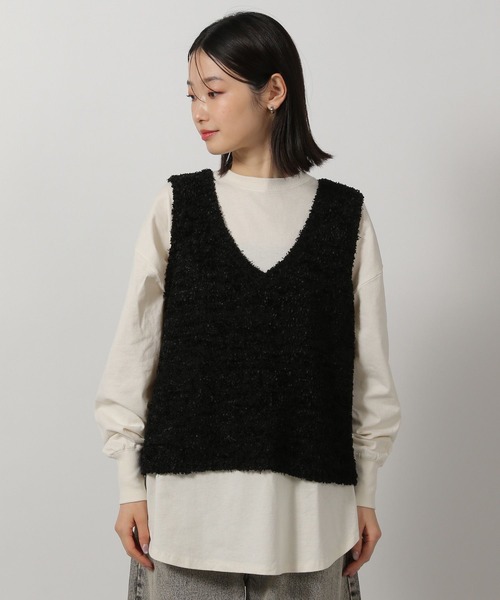LAKOLE（ラコレ）の「フラッグヤーンニットベスト / 325089（ベスト・レディース・ミント/ブラック/アイボリー・FREE）」の20枚目の写真