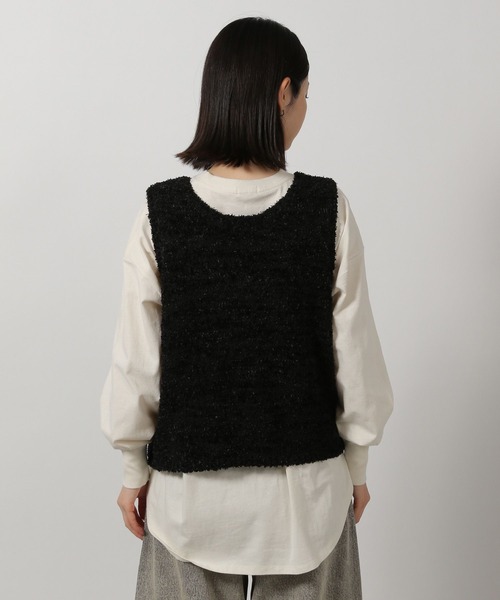 LAKOLE（ラコレ）の「フラッグヤーンニットベスト / 325089（ベスト・レディース・ミント/ブラック/アイボリー・FREE）」の22枚目の写真