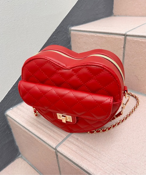 one wayザッカ（ワンウェイザッカ）の「ハートキルティングチェーンバック（ショルダーバッグ・レディース・ブラック/レッド/アイボリー・FREE）」の19枚目の写真