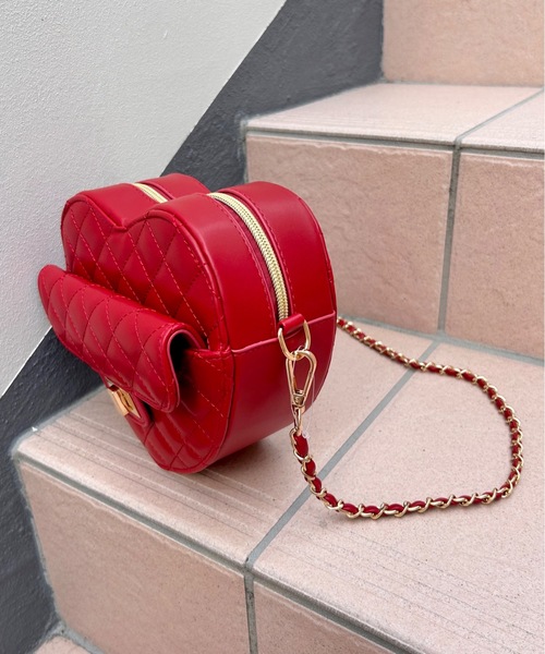 one wayザッカ（ワンウェイザッカ）の「ハートキルティングチェーンバック（ショルダーバッグ・レディース・ブラック/レッド/アイボリー・FREE）」の21枚目の写真