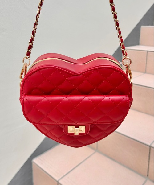 one wayザッカ（ワンウェイザッカ）の「ハートキルティングチェーンバック（ショルダーバッグ・レディース・ブラック/レッド/アイボリー・FREE）」の20枚目の写真