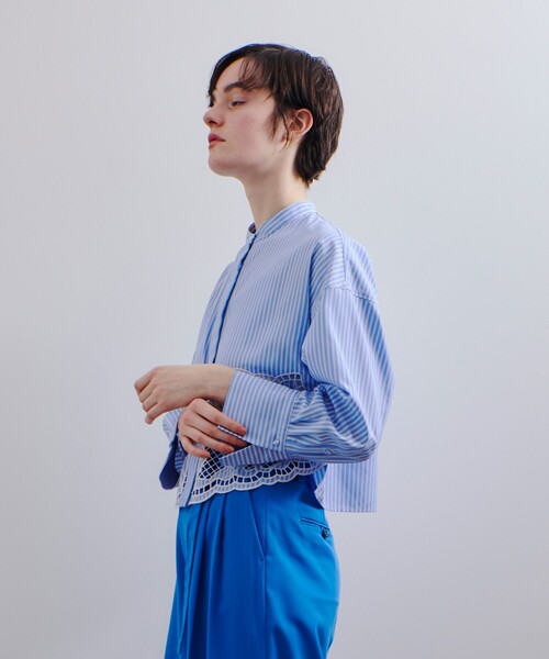 ELLIE エンブロイダリーシャツBLUE新品未使用⭐︎バルーン袖 エンブロイダリーシャツ【BLUE】 – ELLIE