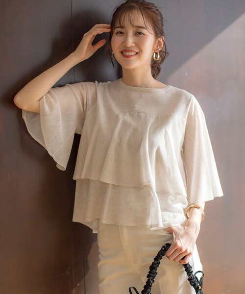 シェリエ　point frill spangle knit フリルニットセーター シェリエ point frill spangle knit フリルニットセーター
