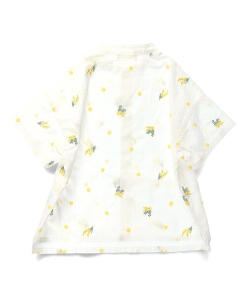 BRANSHES（ブランシェス）の「【おそろい】ミモザ刺繍5分袖シャツ（シャツ/ブラウス・キッズ・ブルー/オフホワイト・150/120/140/130/110/90/100/80）」の10枚目の写真