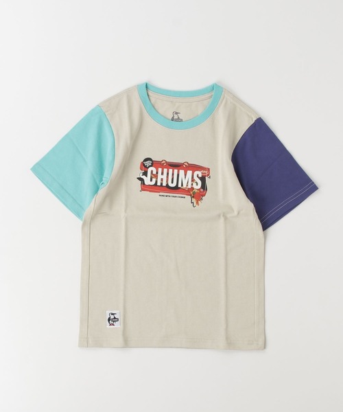 CHUMS（チャムス）の「【CHUMS】 Kids CHUMS Pizza Box T-Shirt キッズ チャムス ピザボックス ティーシャツ（Tシャツ/カットソー・キッズ・ピンク/ホワイト/パープル/ミント・X-LARGE/LARGE/MEDIUM）」の7枚目の写真
