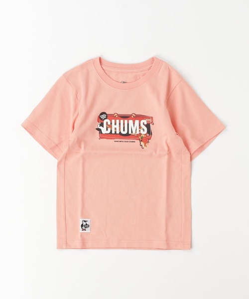 CHUMS（チャムス）の「【CHUMS】 Kids CHUMS Pizza Box T-Shirt キッズ チャムス ピザボックス ティーシャツ（Tシャツ/カットソー・キッズ・ピンク/ホワイト/パープル/ミント・X-LARGE/LARGE/MEDIUM）」の8枚目の写真