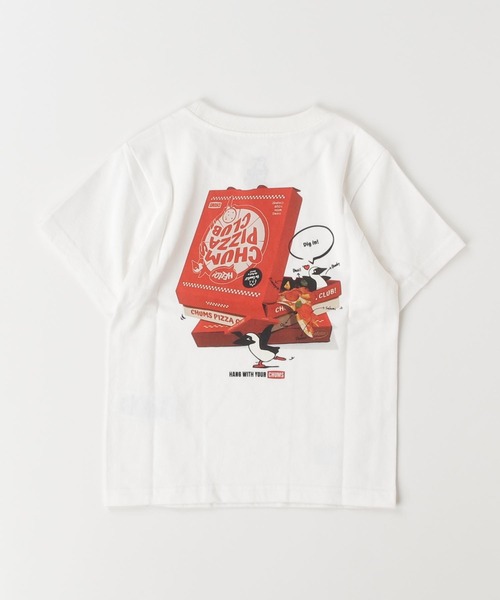CHUMS（チャムス）の「【CHUMS】 Kids CHUMS Pizza Box T-Shirt キッズ チャムス ピザボックス ティーシャツ（Tシャツ/カットソー・キッズ・ピンク/ホワイト/パープル/ミント・X-LARGE/LARGE/MEDIUM）」の9枚目の写真