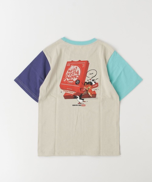 CHUMS（チャムス）の「【CHUMS】 Kids CHUMS Pizza Box T-Shirt キッズ チャムス ピザボックス ティーシャツ（Tシャツ/カットソー・キッズ・ピンク/ホワイト/パープル/ミント・X-LARGE/LARGE/MEDIUM）」の11枚目の写真
