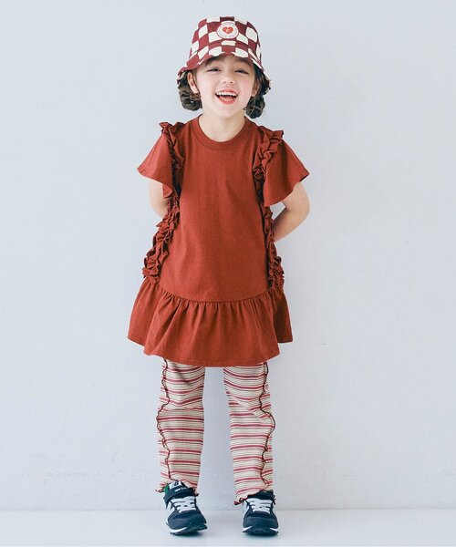 p.premier（ピードットプルミエ）の「【ジュニア対応】マルチボーダーワッフルフレアメロウパンツ（その他パンツ・キッズ・パープル/ブラウン/ブルー・140/130/120/110/100/90/80）」の10枚目の写真