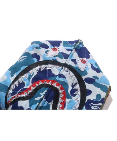 A BATHING APE（アベイシングエイプ）の「ABC CAMO CRYSTAL STONE SHARK FULL ZIP HOODIE（パーカー・メンズ・ピンク/グリーン/ブルー・X-LARGE/SMALL/MEDIUM/LARGE/XX-LARGE）」の11枚目の写真
