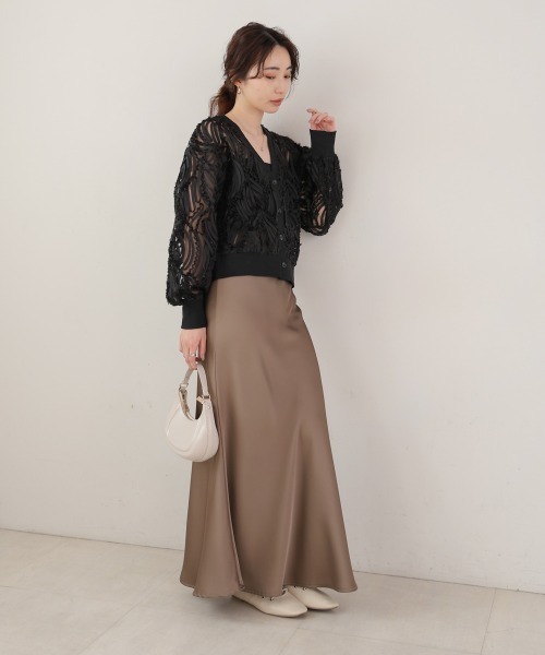 Bab（バブ）の「テープジャガードレースカーディガン（カーディガン/ボレロ・レディース・ブラック/アイボリー・M）」の18枚目の写真