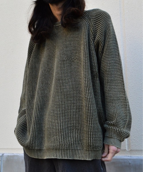 MODISH GAZE(モディシュガゼ)の「【MODISH GAZE】ストーンウォッシュクルーネックニット(CP)(ニット/セーター・メンズ・ネイビー/カーキ・L/M)」の10枚目の写真