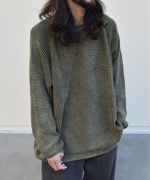 MODISH GAZE(モディシュガゼ)の「【MODISH GAZE】ストーンウォッシュクルーネックニット(CP)(ニット/セーター・メンズ・ネイビー/カーキ・L/M)」の11枚目の写真