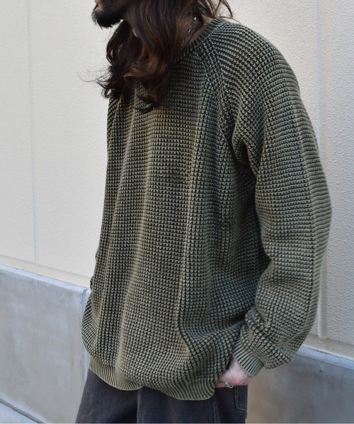 MODISH GAZE(モディシュガゼ)の「【MODISH GAZE】ストーンウォッシュクルーネックニット(CP)(ニット/セーター・メンズ・ネイビー/カーキ・L/M)」の13枚目の写真
