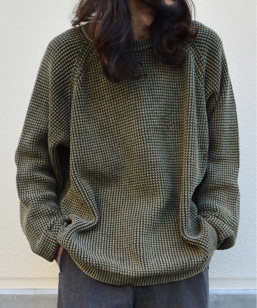 MODISH GAZE(モディシュガゼ)の「【MODISH GAZE】ストーンウォッシュクルーネックニット(CP)(ニット/セーター・メンズ・ネイビー/カーキ・L/M)」の14枚目の写真